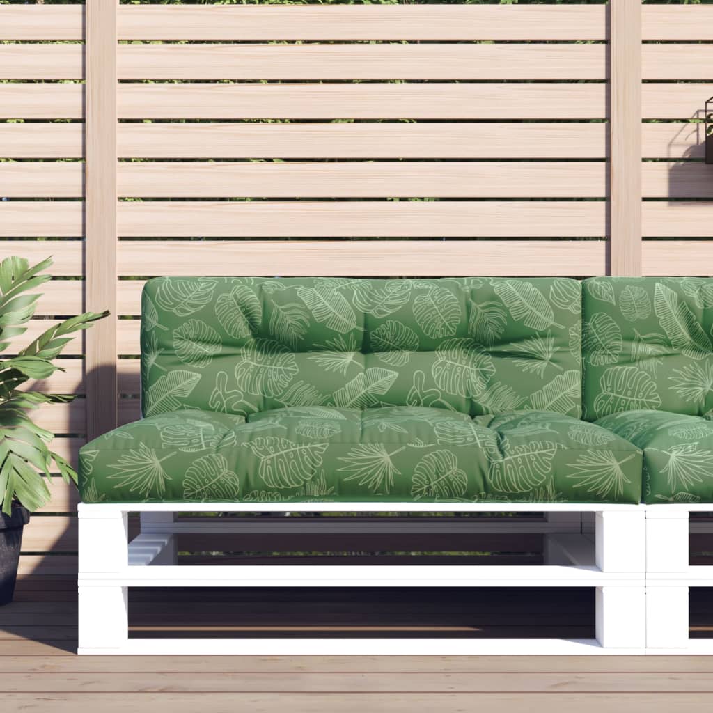vidaXL Poduszka na palety, wzór w liście, 120x40x12 cm, tkanina