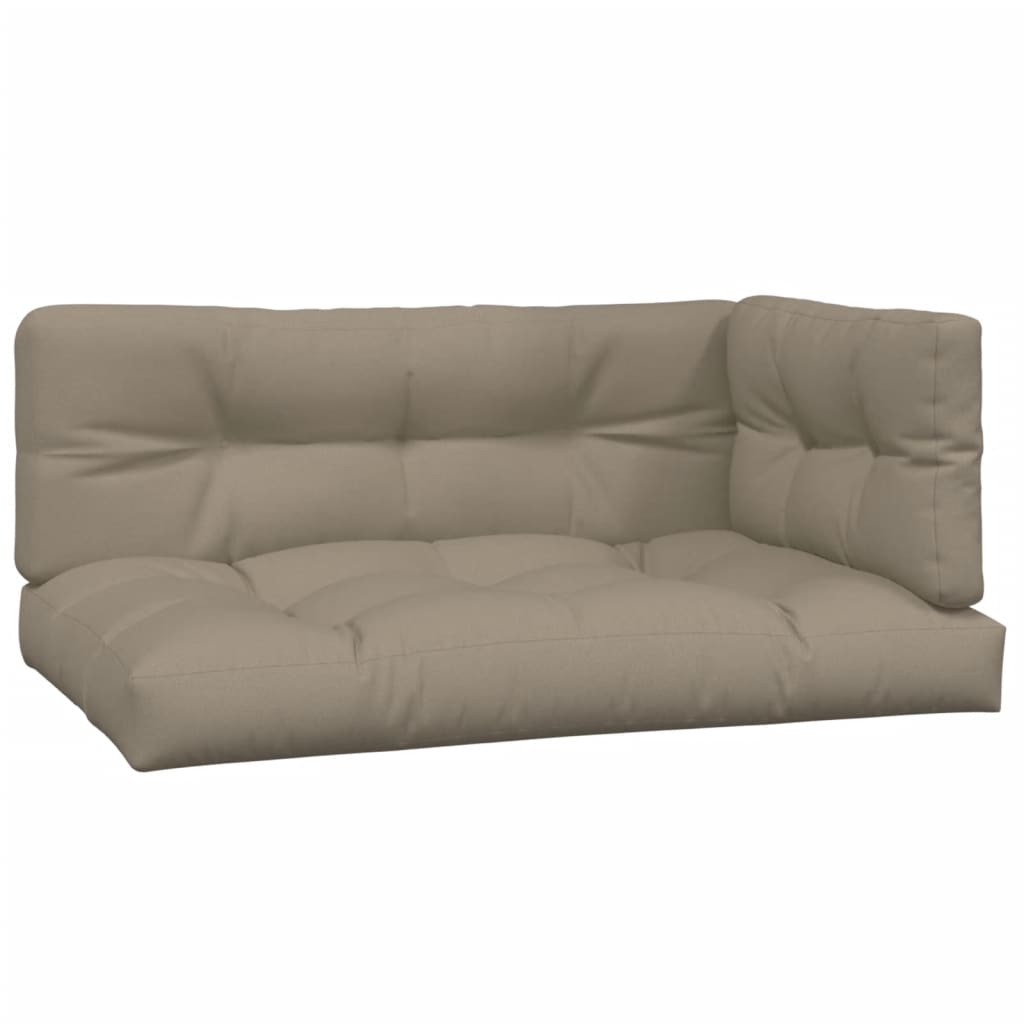 vidaXL Poduszki na palety, 3 szt., kolor taupe, tkanina