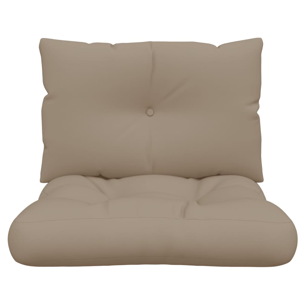 vidaXL Poduszki na sofę z palet, 2 szt., kolor taupe, tkanina