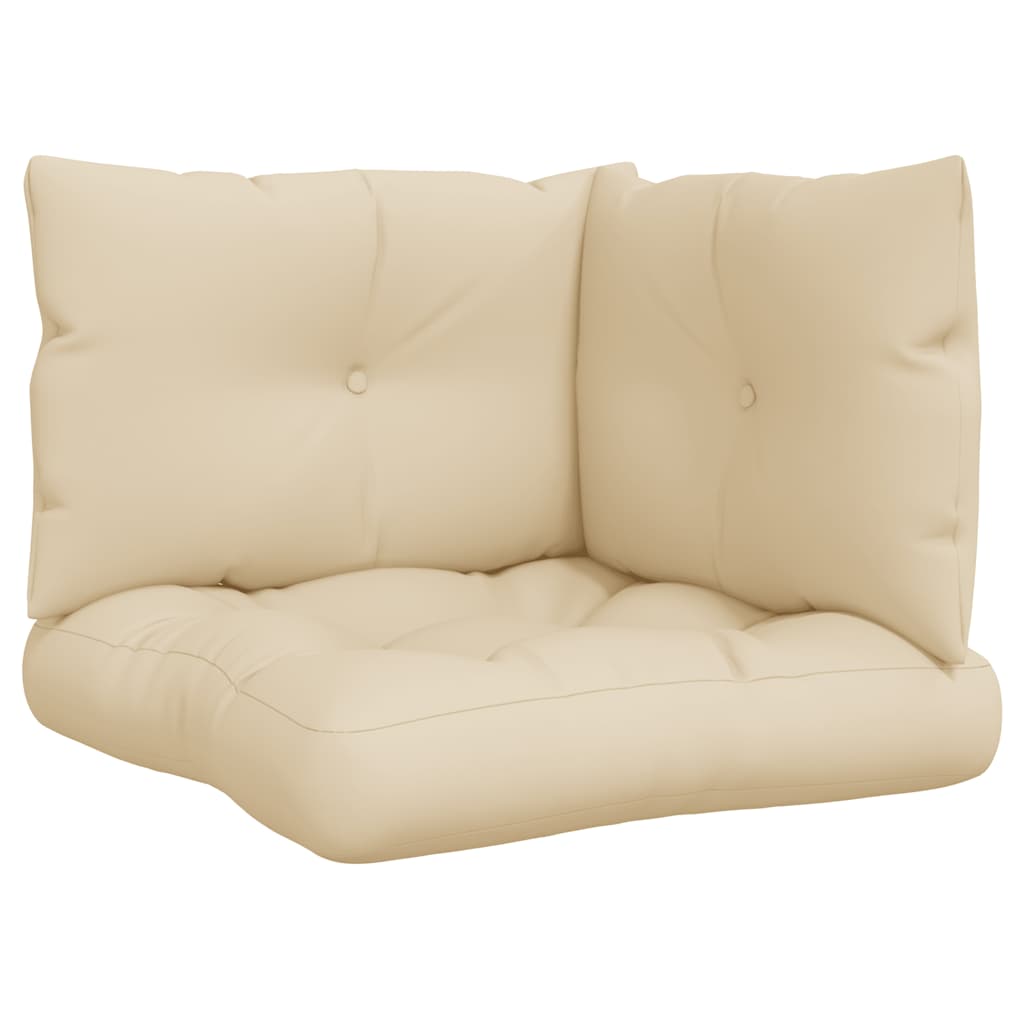 vidaXL Poduszki na palety, 3 szt., beżowe, tkanina