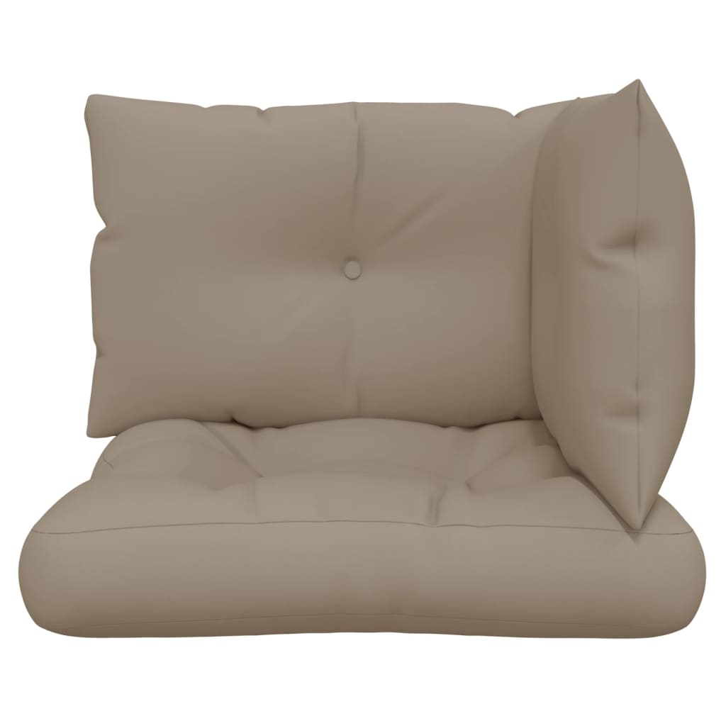 vidaXL Poduszki na palety, 3 szt., kolor taupe, tkanina
