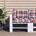vidaXL Poduszki na palety, 3 szt., czerwona krata, tkanina