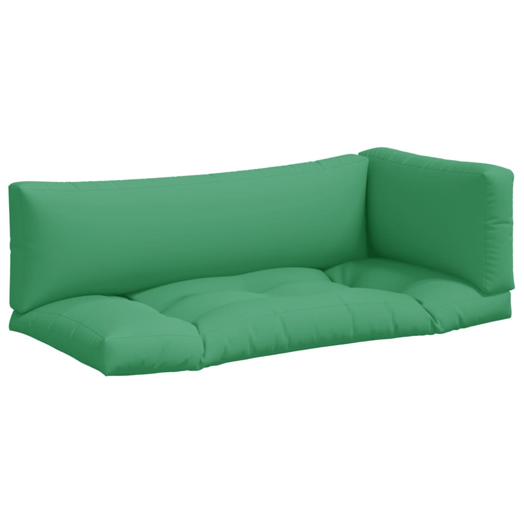 vidaXL Poduszki na palety, 3 szt., zielone, tkanina