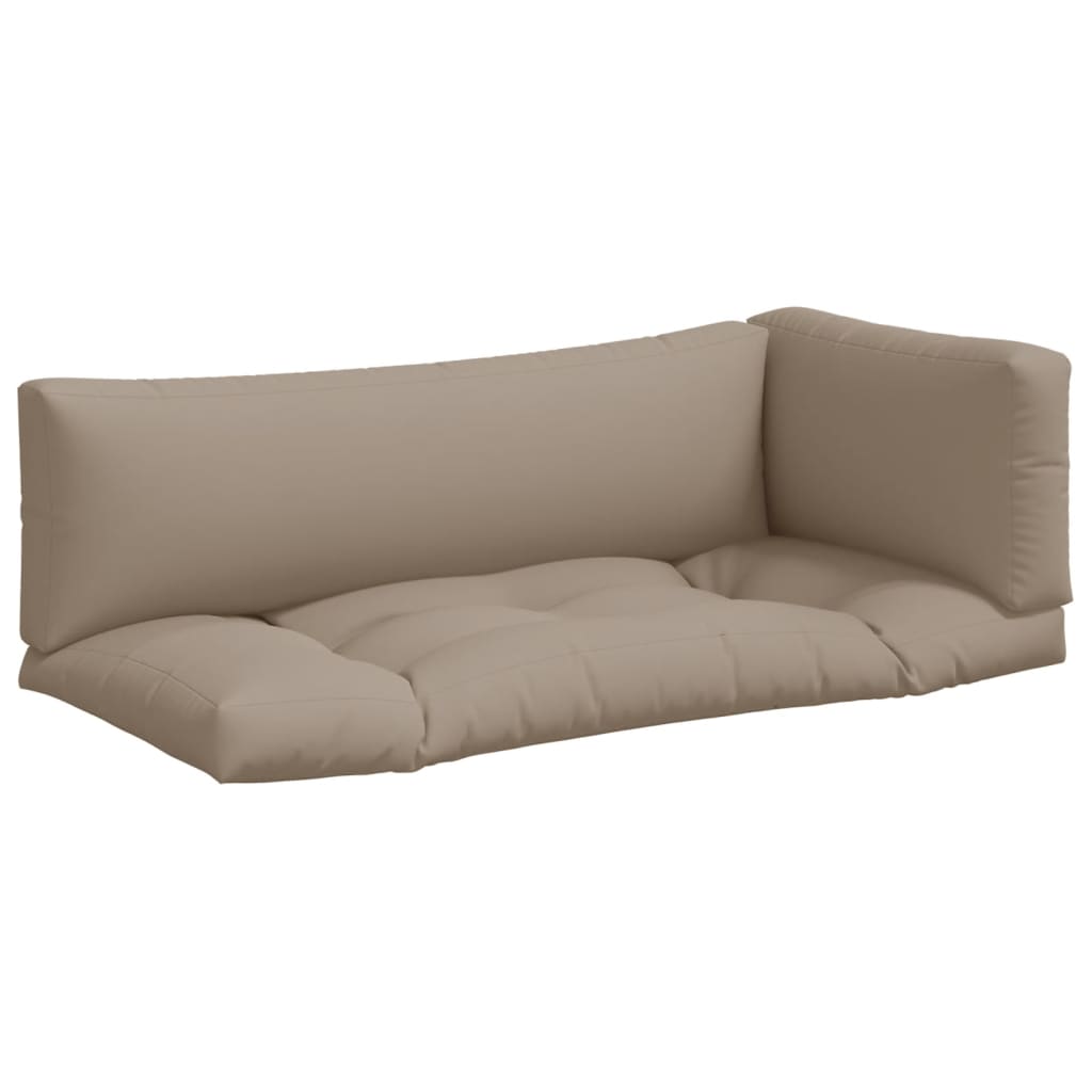 vidaXL Poduszki na palety, 3 szt., kolor taupe, tkanina