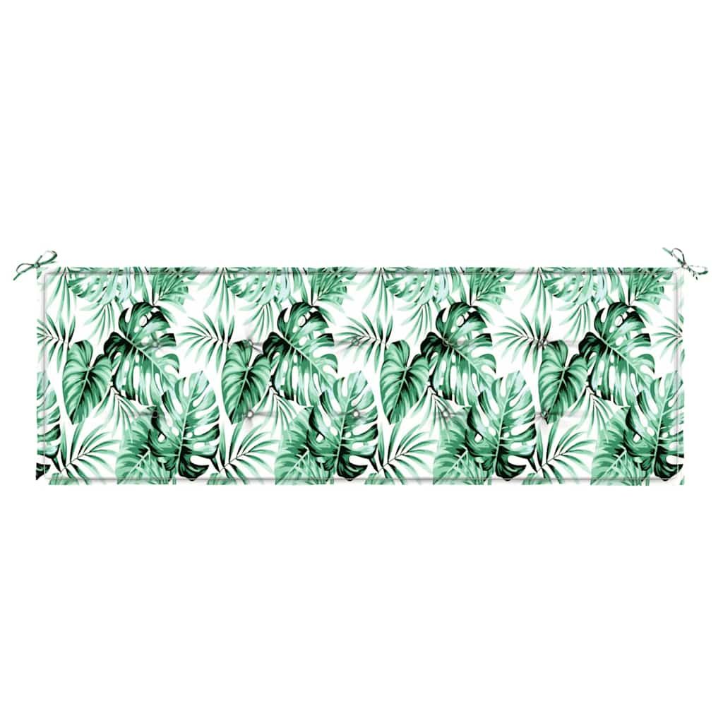 vidaXL Poduszka na ławkę Wzór w liście 150 x 50 x 3 cm Materiał Oxford