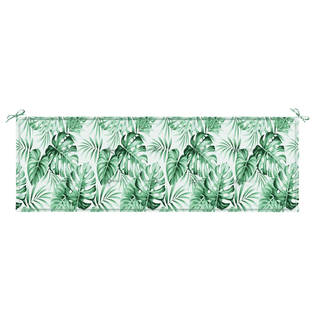 vidaXL Poduszka na ławkę Wzór w liście 150 x 50 x 3 cm Materiał Oxford