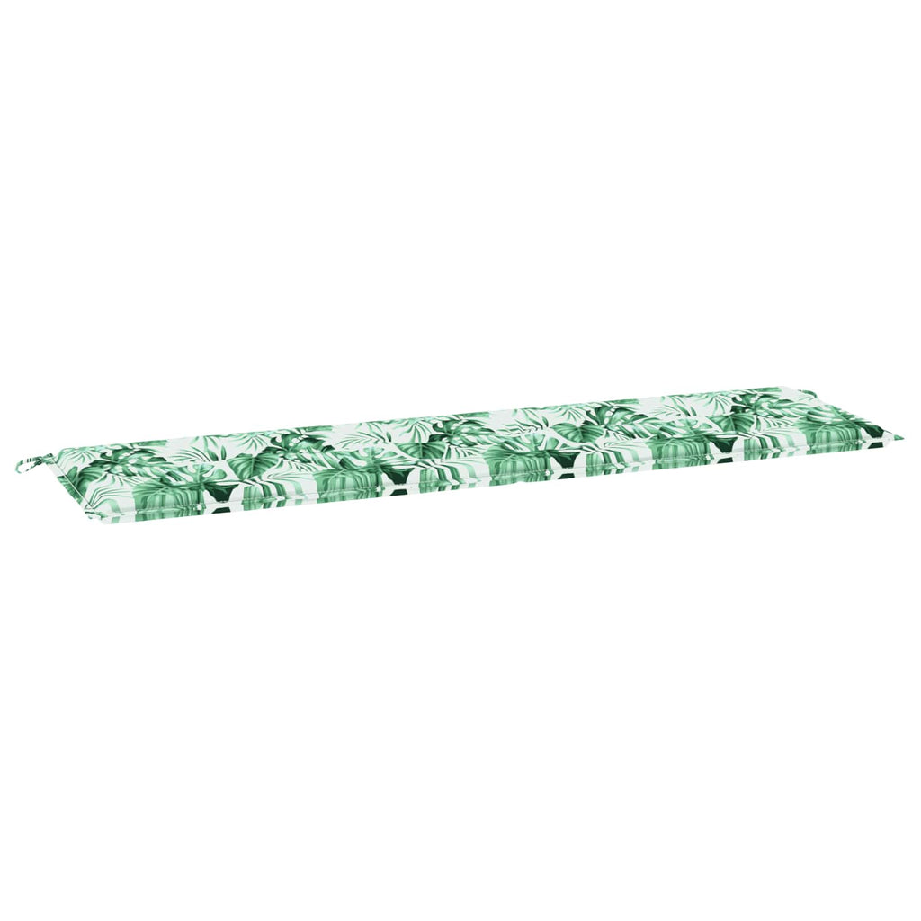 vidaXL Poduszka na ławkę Materiał Oxford Wzór w liście 150 x 50 x 3 cm