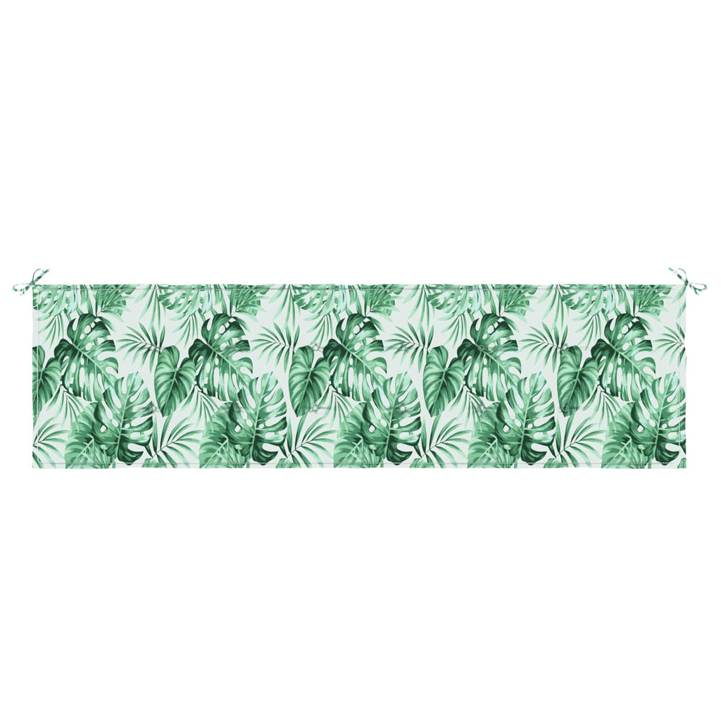 vidaXL Poduszka na ławkę Materiał Oxford Wzór w liście 150 x 50 x 3 cm