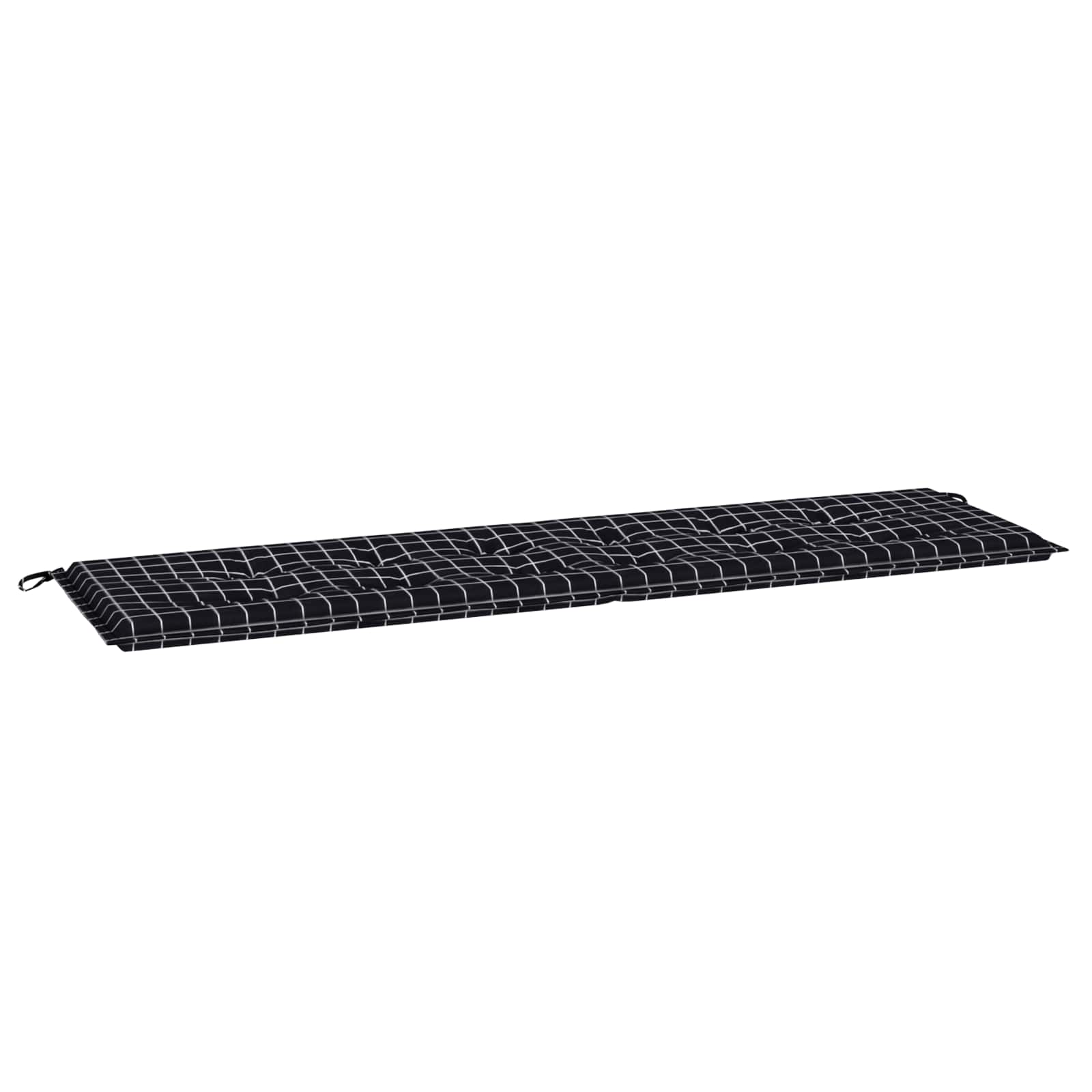 vidaXL Poduszka na ławkę Materiał Oxford Czarna kratka 150 x 50 x 3 cm