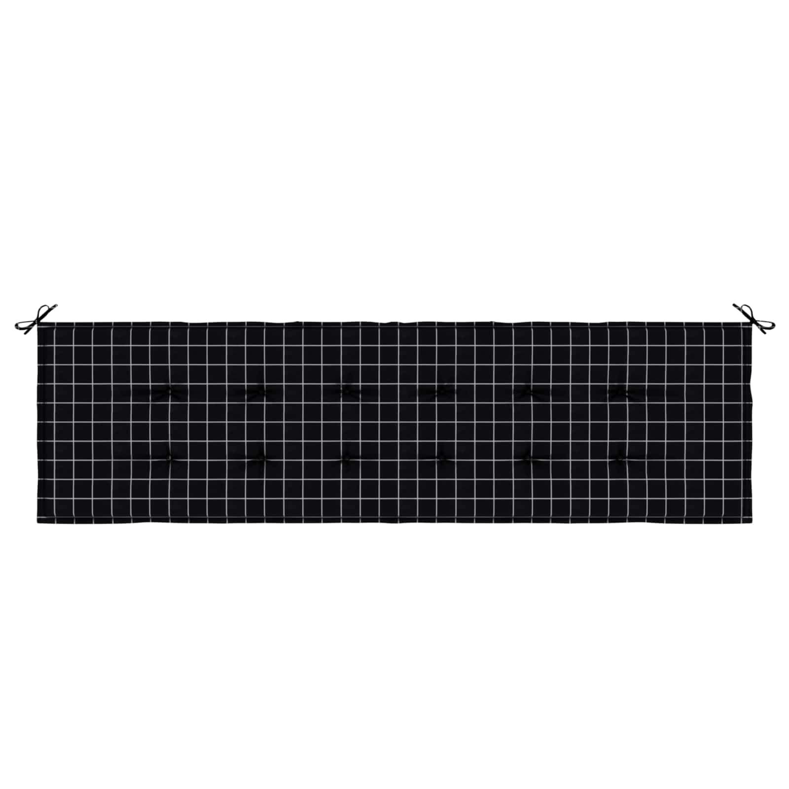 vidaXL Poduszka na ławkę Materiał Oxford Czarna kratka 150 x 50 x 3 cm