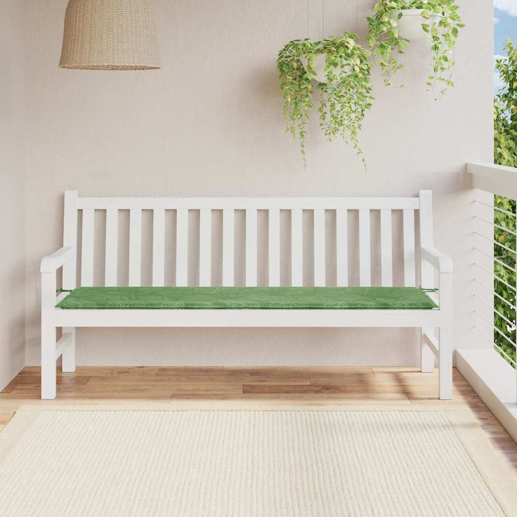 vidaXL Poduszka na ławkę Materiał Oxford Wzór liścia 150 x 50 x 3 cm
