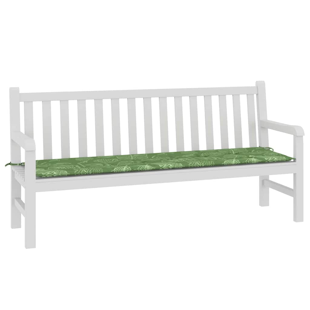 vidaXL Poduszka na ławkę Materiał Oxford Wzór liścia 150 x 50 x 3 cm