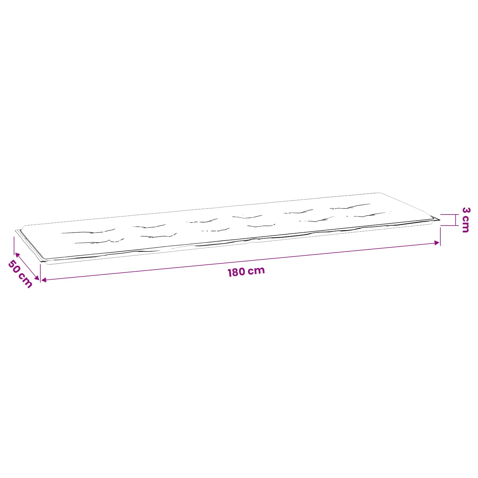 vidaXL Poduszka na ławkę Materiał Oxford Wzór liścia 150 x 50 x 3 cm