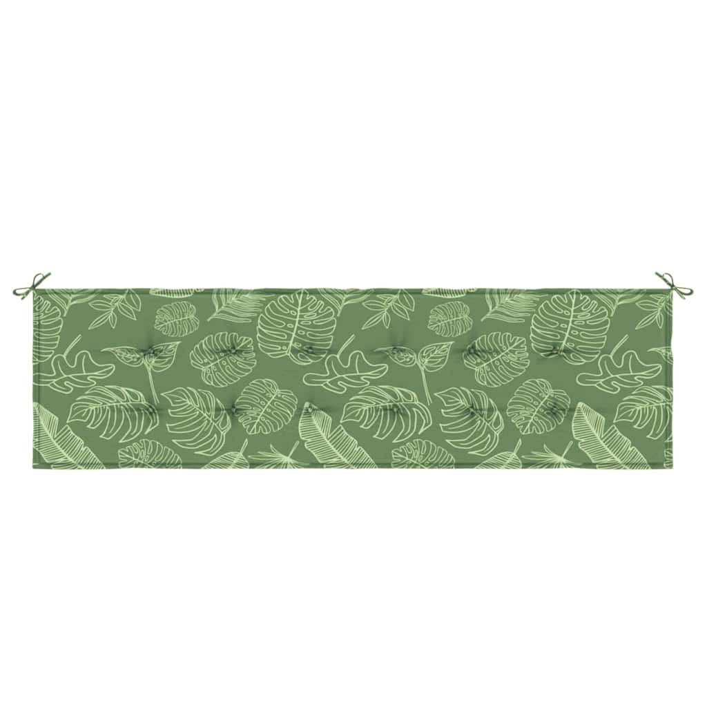vidaXL Poduszka na ławkę Materiał Oxford Wzór liścia 150 x 50 x 3 cm