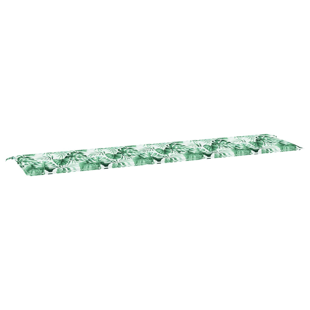 vidaXL Poduszka na ławkę Materiał Oxford Wzór liścia 200 x 50 x 3 cm