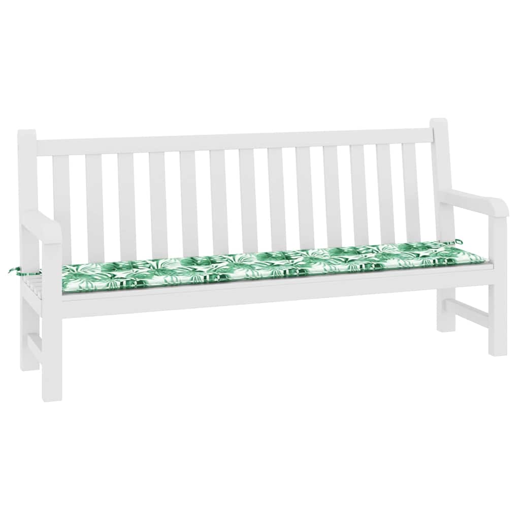 vidaXL Poduszka na ławkę Materiał Oxford Wzór liścia 200 x 50 x 3 cm