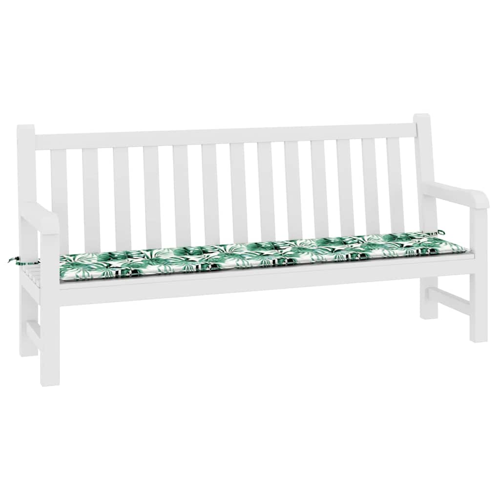 vidaXL Poduszka na ławkę Materiał Oxford Wzór liścia 200 x 50 x 3 cm