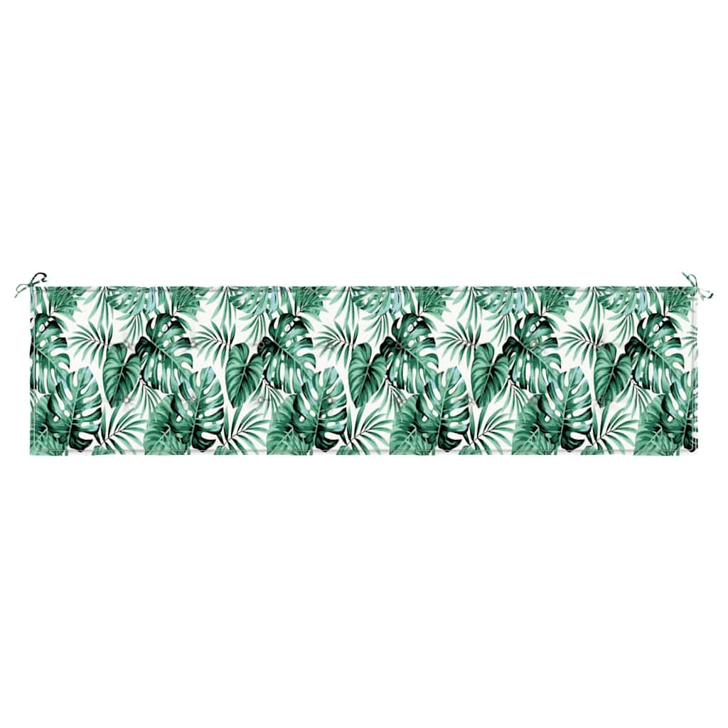 vidaXL Poduszka na ławkę Materiał Oxford Wzór liścia 200 x 50 x 3 cm