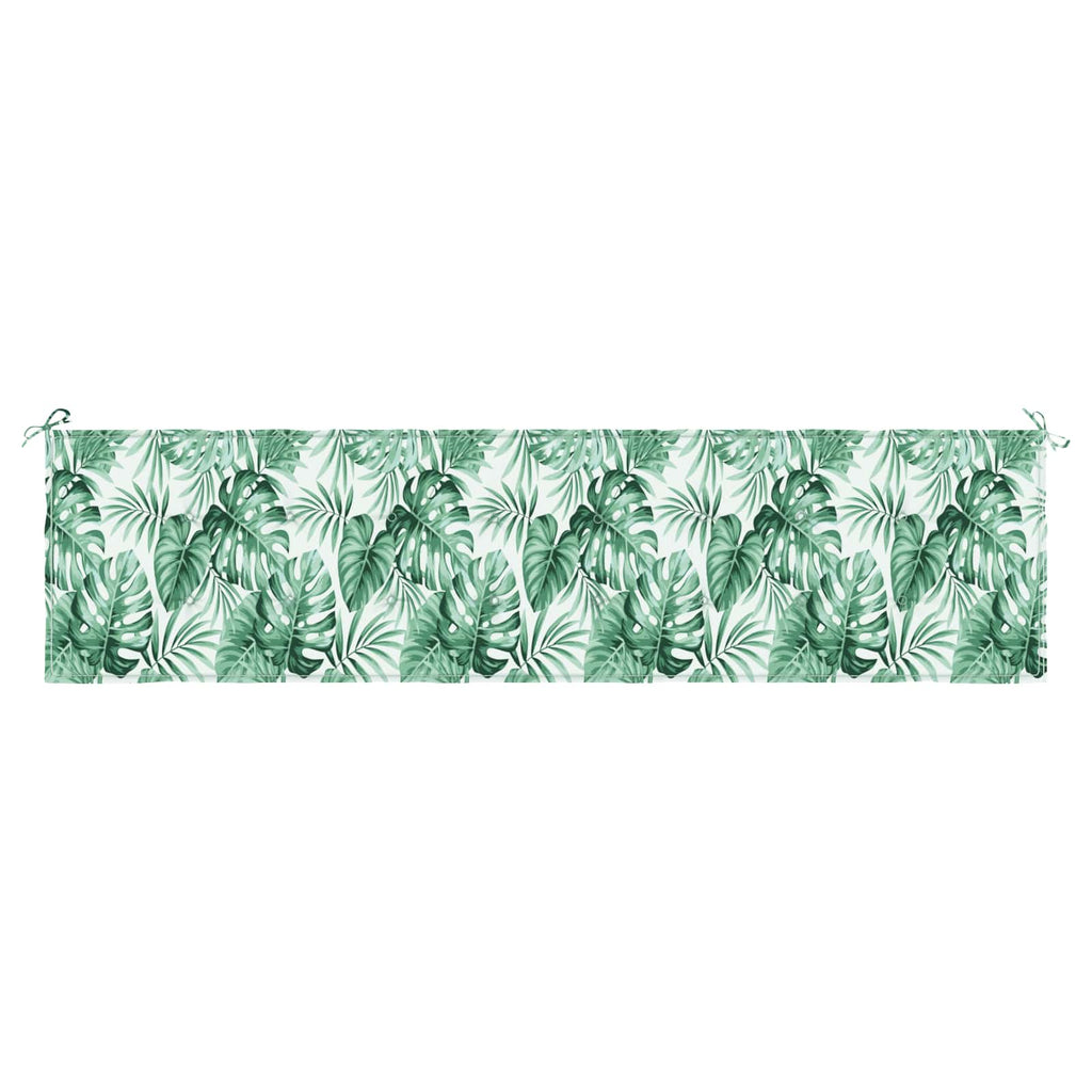 vidaXL Poduszka na ławkę Materiał Oxford Wzór liścia 200 x 50 x 3 cm