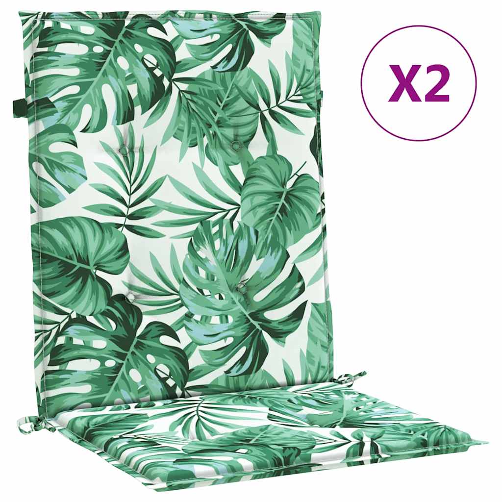vidaXL Poduszki na plecy 2 szt. Wzór liścia 100 x 50 x 3 cm