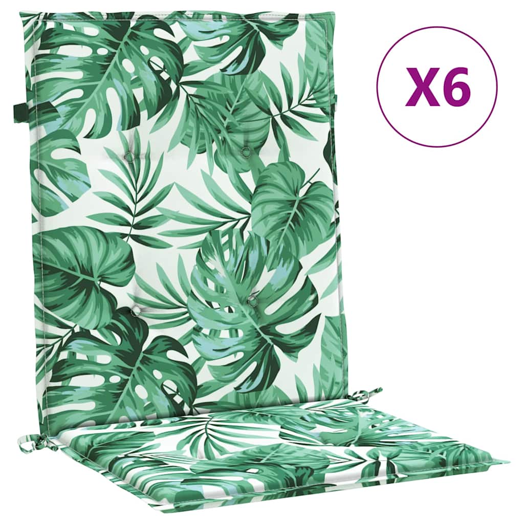 vidaXL Poduszki na plecy 6 szt. Wzór liścia 100 x 50 x 3 cm