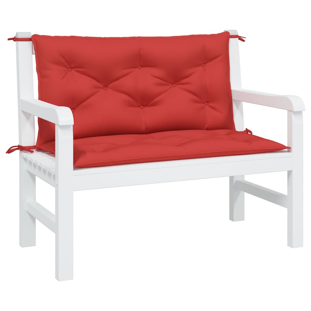 vidaXL Poduszki na ławkę ogrodową, 2 szt., czerwona, tkanina Oxford