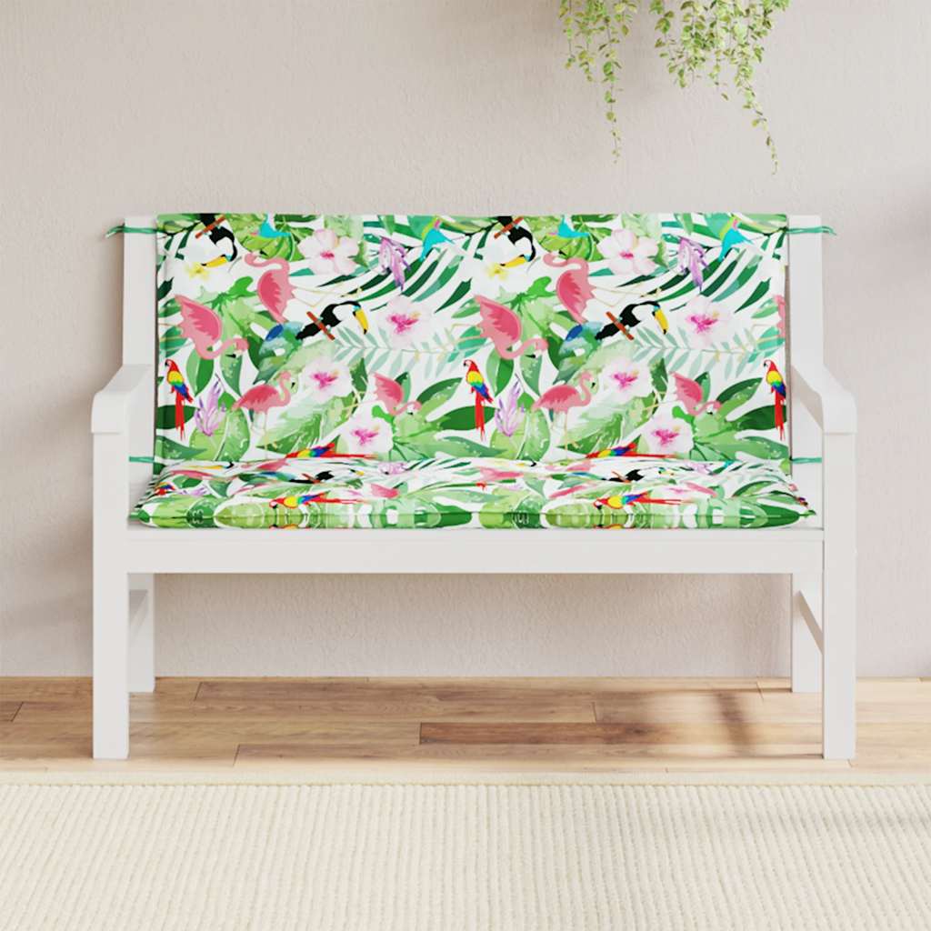 vidaXL Poduszki na ławkę ogrodową, 2 szt., wielokolorowe, 120x50x7 cm