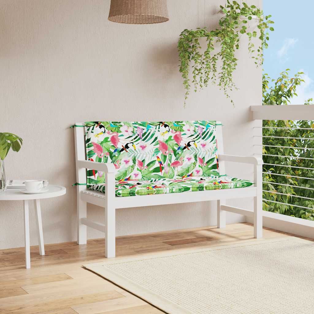 vidaXL Poduszki na ławkę ogrodową, 2 szt., wielokolorowe, 120x50x7 cm