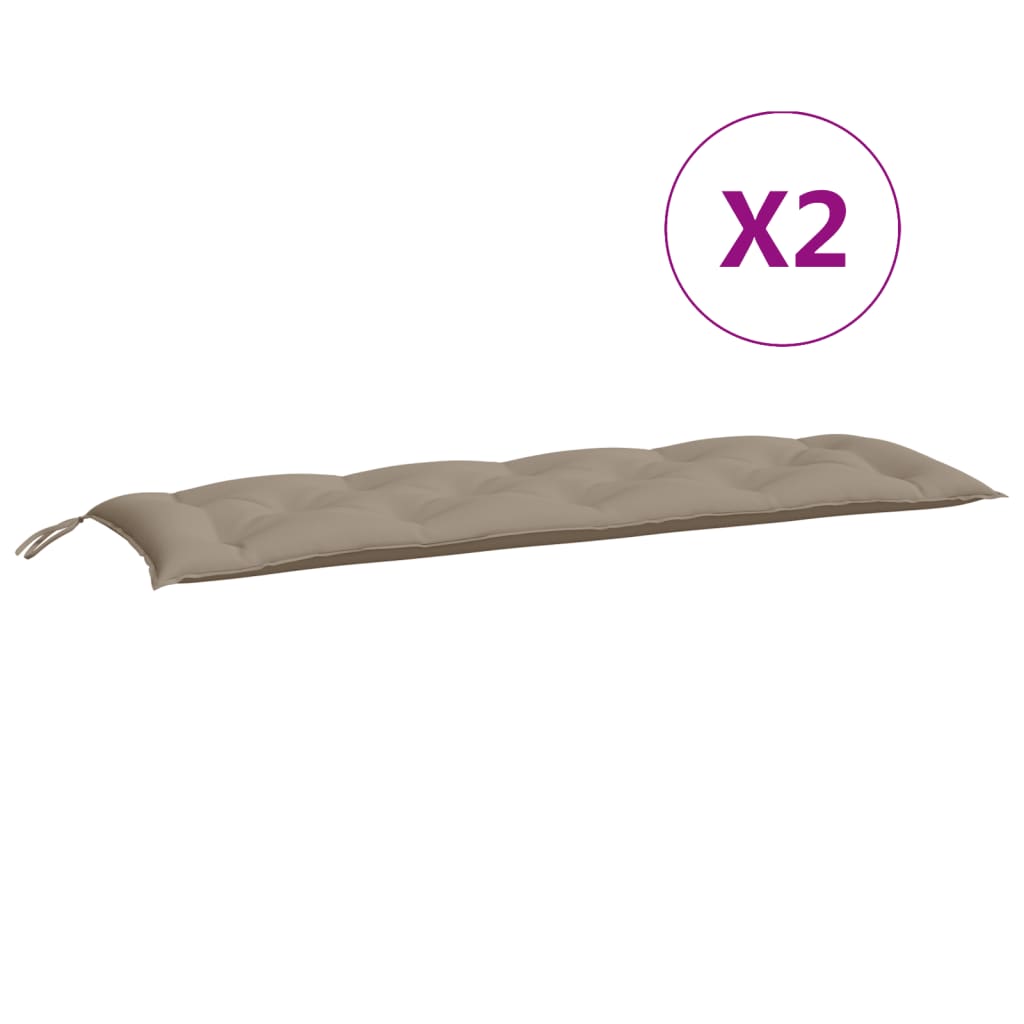 vidaXL Poduszki na ławkę ogrodową, 2 szt., taupe, tkanina Oxford
