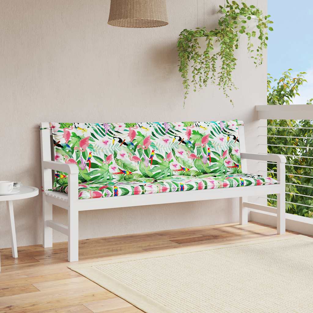 vidaXL Poduszki na ławki ogrodowe, 2 szt., wielokolorowe, 150x50x7 cm