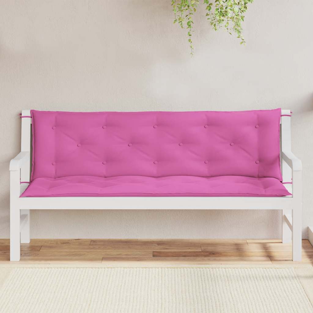 vidaXL Poduszki na ławki ogrodowe, 2 szt., różowe, 150x50x7 cm