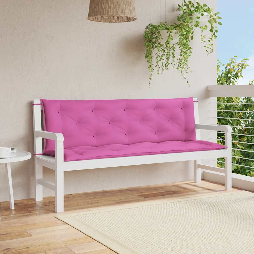 vidaXL Poduszki na ławki ogrodowe, 2 szt., różowe, 150x50x7 cm
