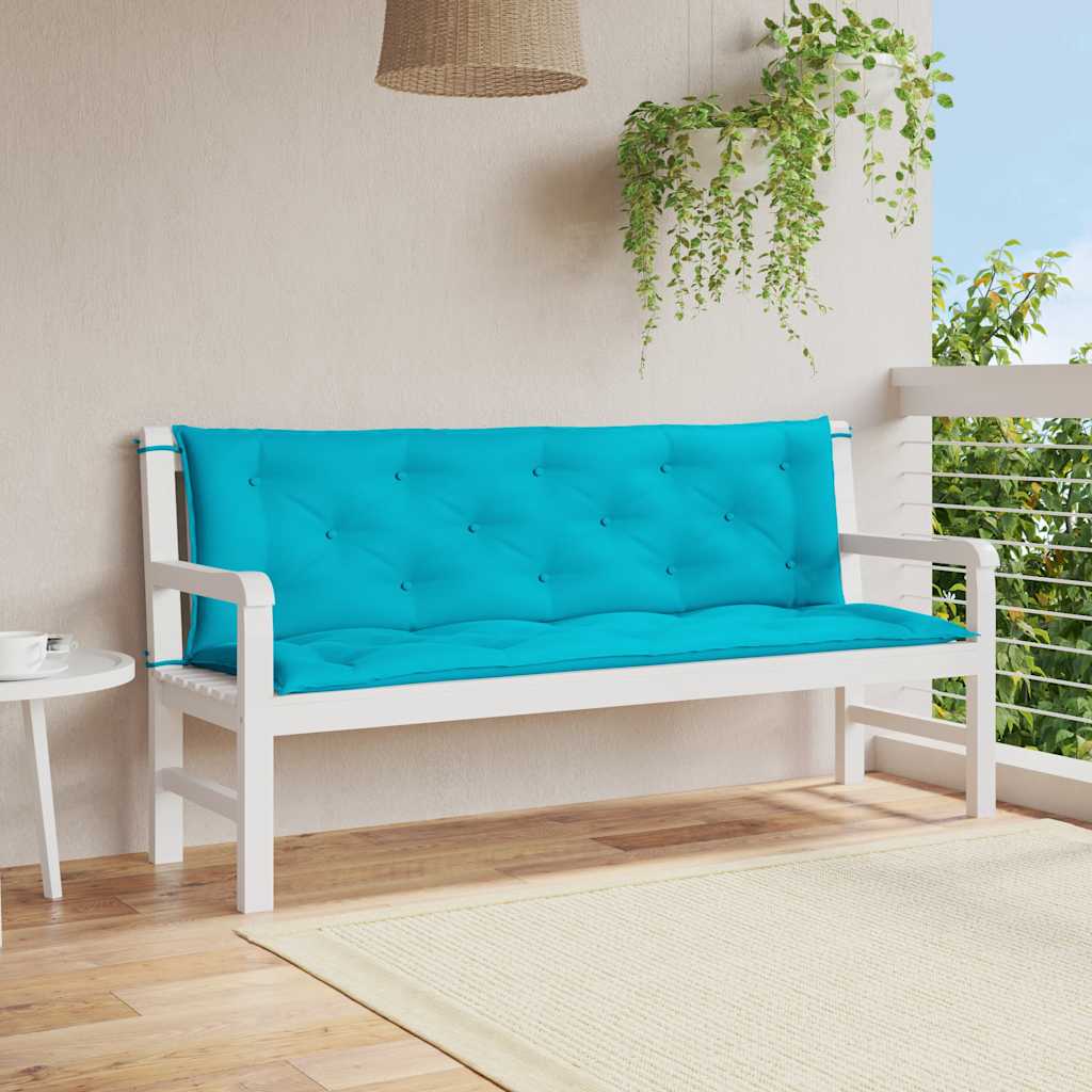 vidaXL Poduszki na ławki ogrodowe, 2 szt., turkusowe, 150x50x7 cm