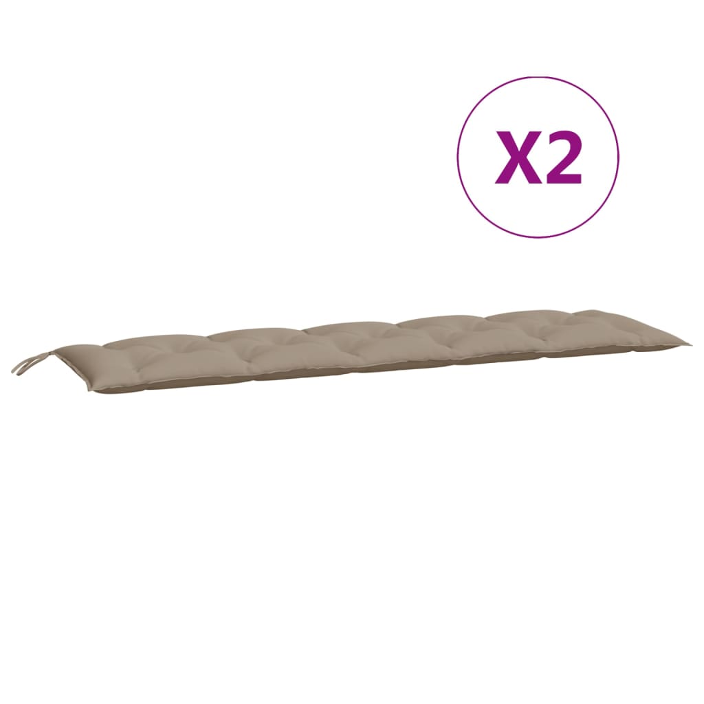 vidaXL Poduszki na ławkę ogrodową, 2 szt., taupe, tkanina Oxford