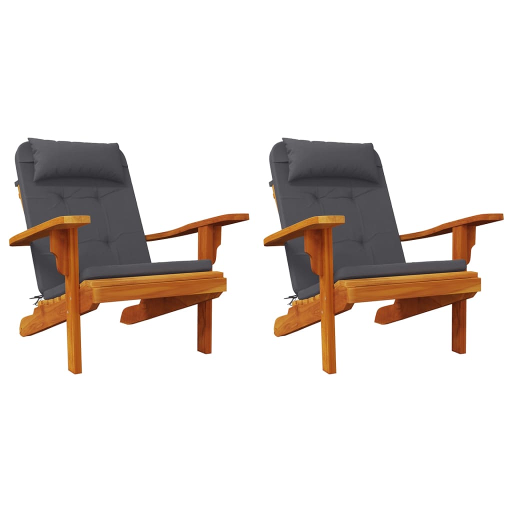 vidaXL Poduszki na krzesła Adirondack, 2 szt., antracyt tkanina Oxford