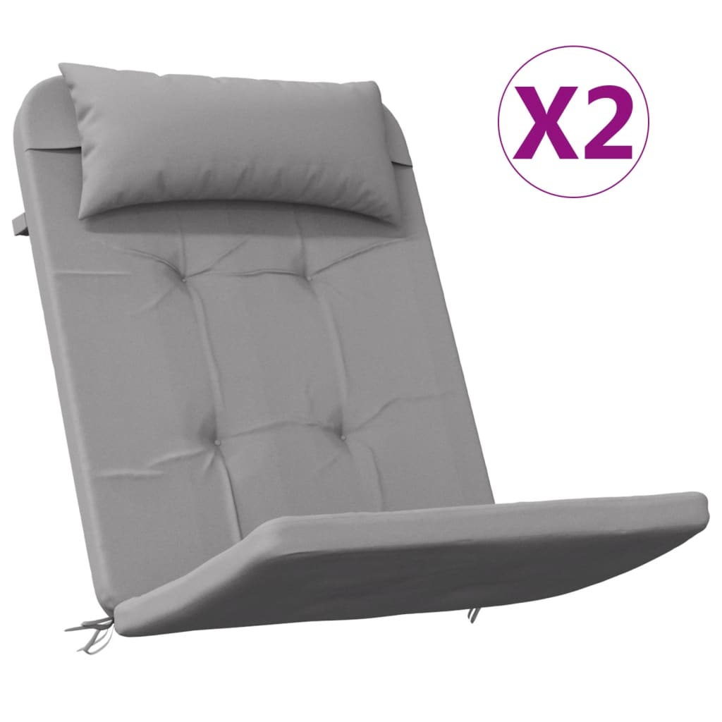 vidaXL Poduszki na krzesła Adirondack, 2 szt., szare, tkanina Oxford