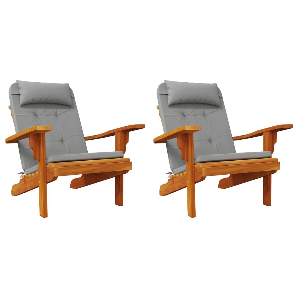vidaXL Poduszki na krzesła Adirondack, 2 szt., szare, tkanina Oxford