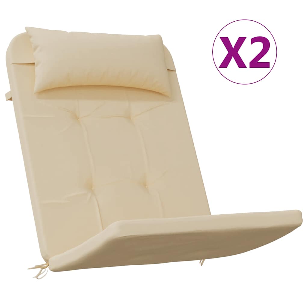 vidaXL Poduszki na krzesła Adirondack, 2 szt., beżowe, tkanina Oxford