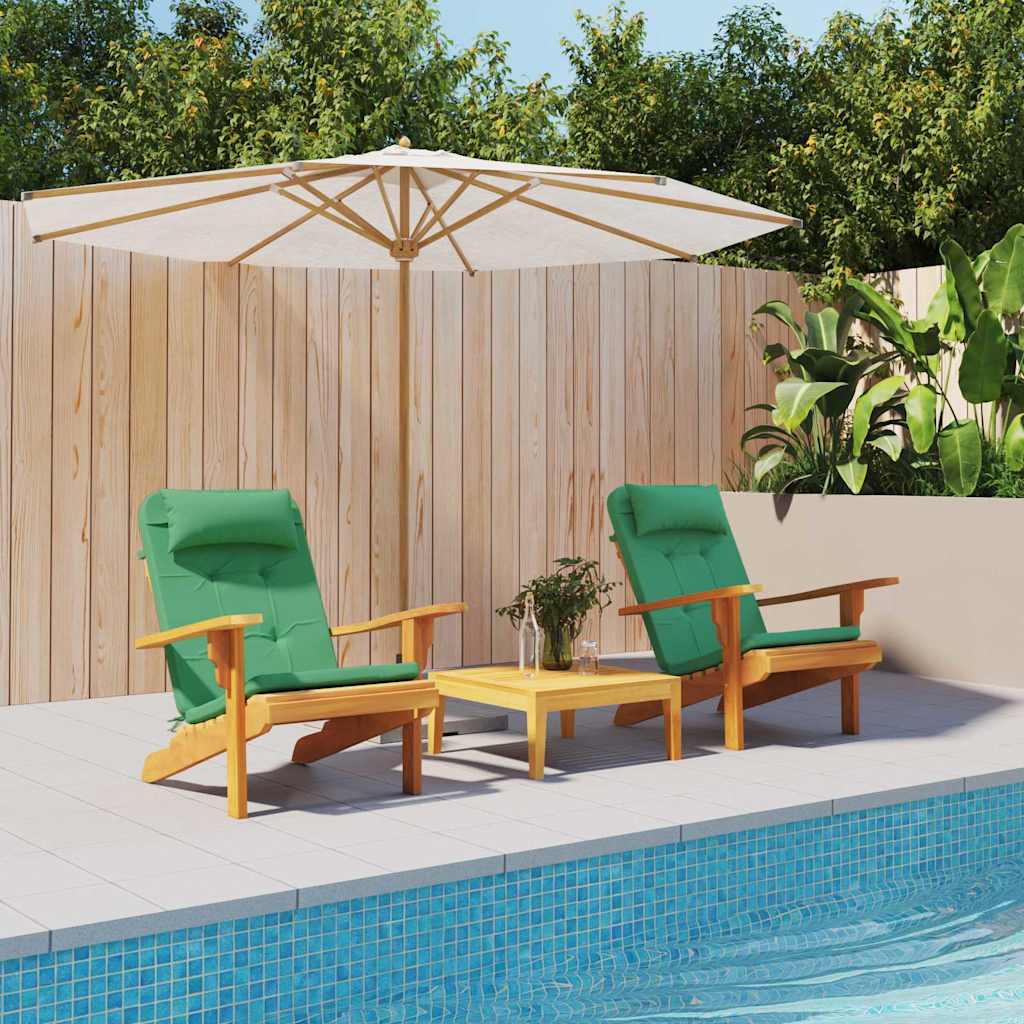 vidaXL Poduszki na krzesła Gładki 2 pcs Zielony 58 x 77 x 4,5 cm