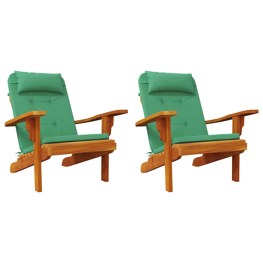 vidaXL Poduszki na krzesła Gładki 2 pcs Zielony 58 x 77 x 4,5 cm