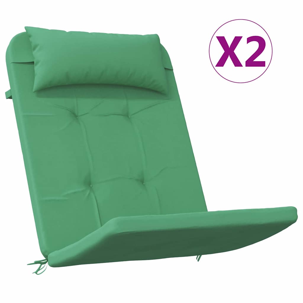 vidaXL Poduszki na krzesła Gładki 2 pcs Zielony 58 x 77 x 4,5 cm