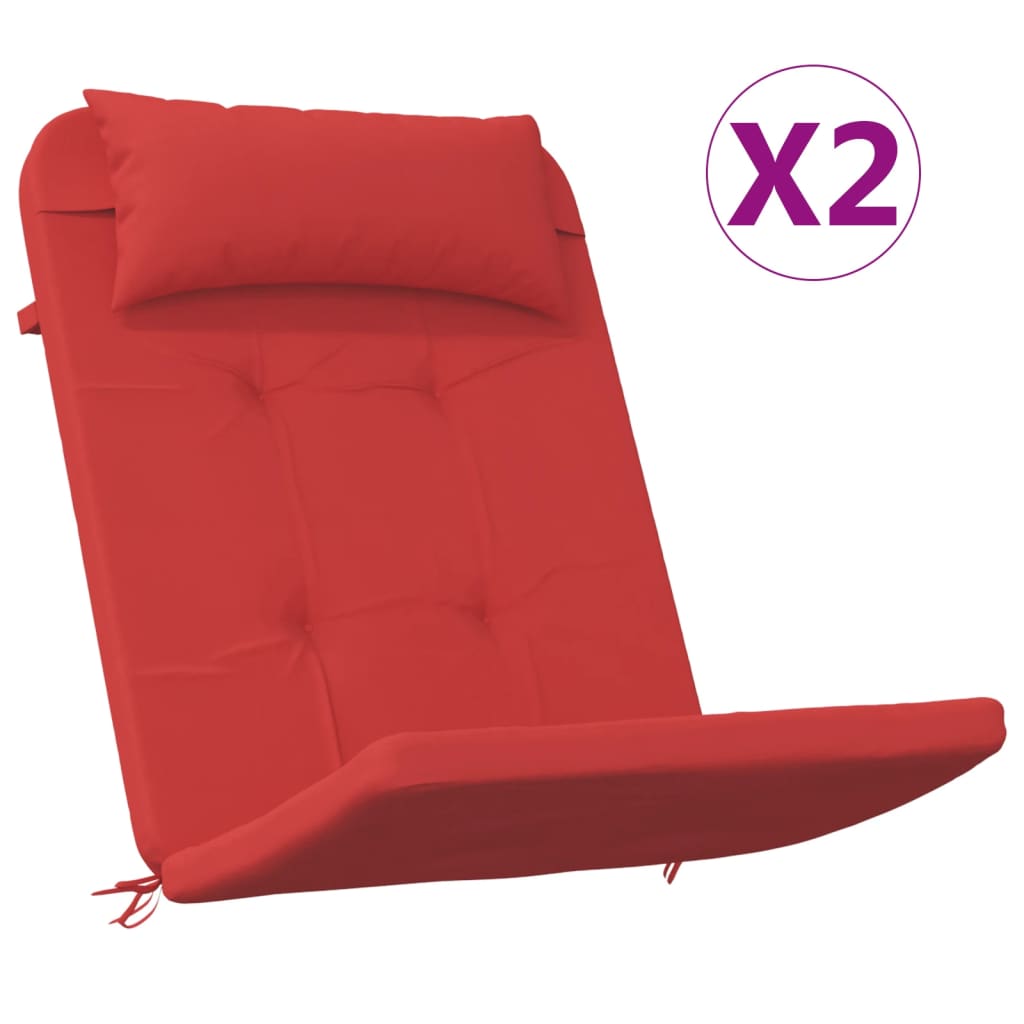 vidaXL Poduszki na krzesła Adirondack, 2 szt, czerwone, tkanina Oxford