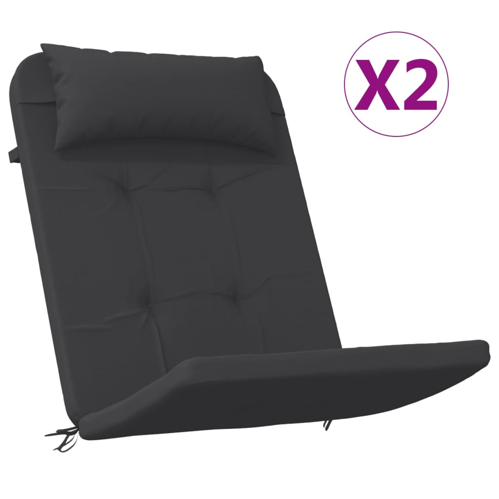 vidaXL Poduszki na krzesła Adirondack, 2 szt., czarne, tkanina Oxford