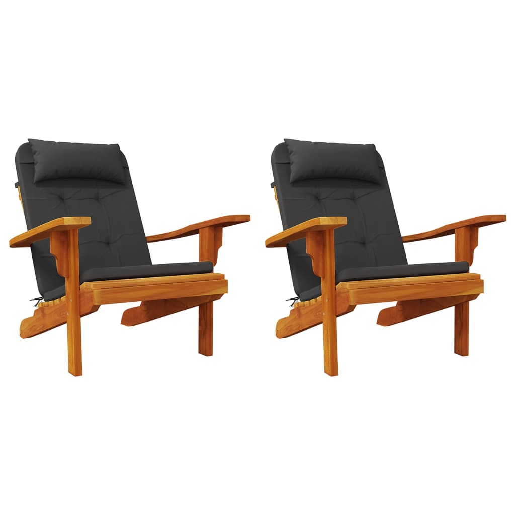 vidaXL Poduszki na krzesła Adirondack, 2 szt., czarne, tkanina Oxford
