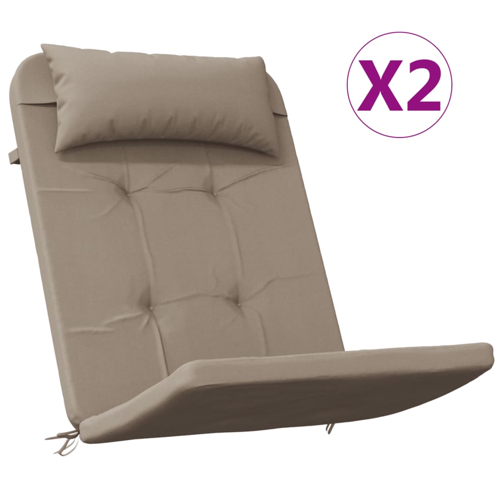 vidaXL Poduszki na krzesła Adirondack, 2 szt., taupe, tkanina Oxford