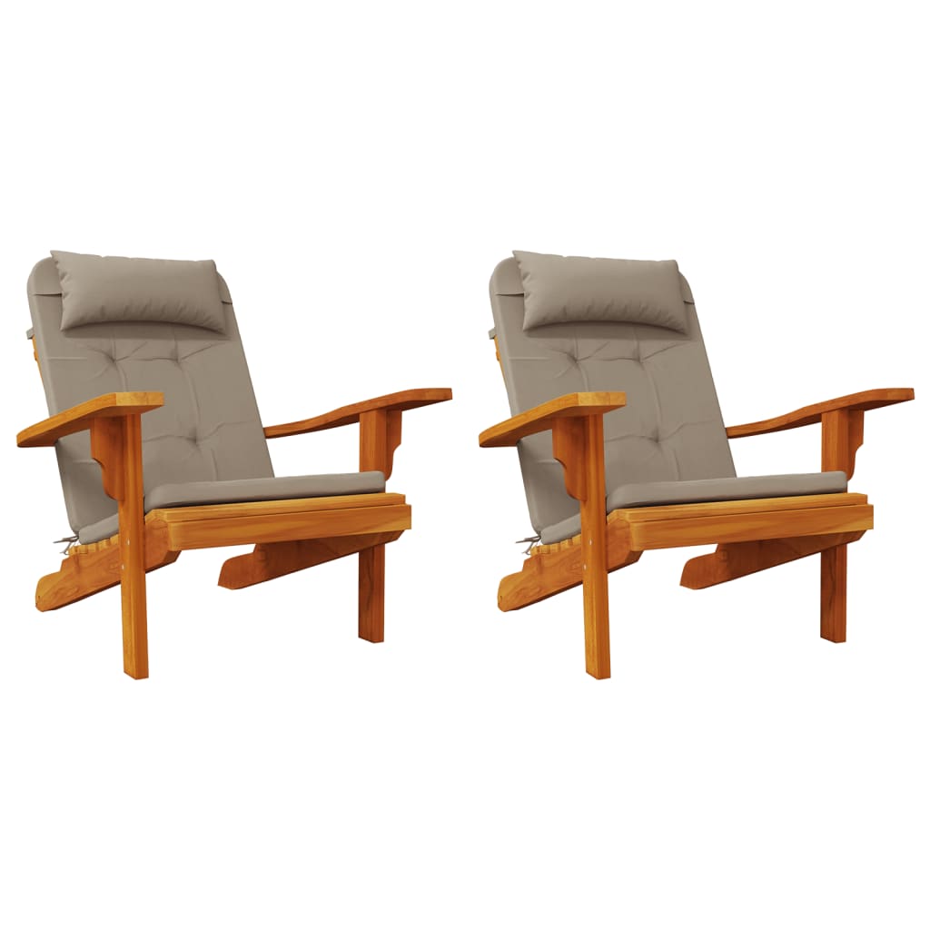 vidaXL Poduszki na krzesła Adirondack, 2 szt., taupe, tkanina Oxford