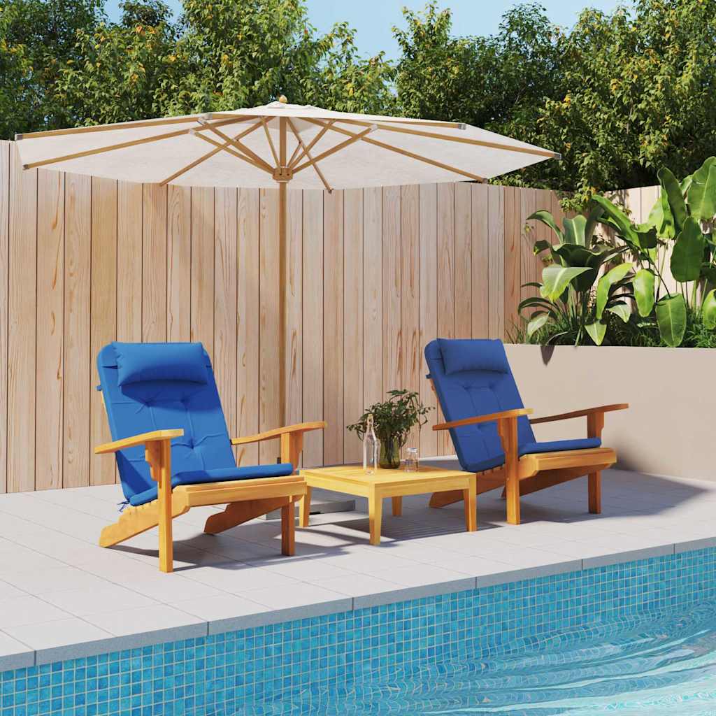 vidaXL Poduszki na krzesła Gładki 2 pcs Niebieski 58 x 77 x 4,5 cm
