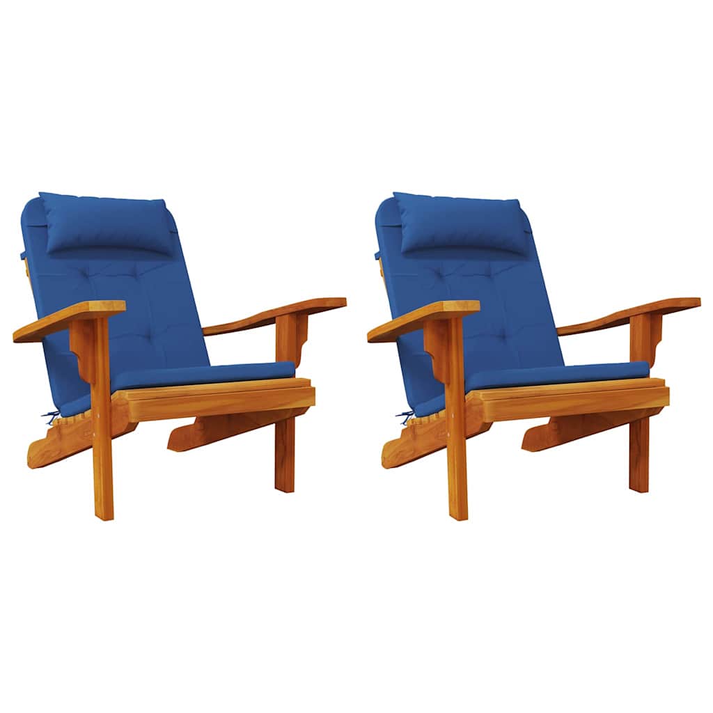vidaXL Poduszki na krzesła Gładki 2 pcs Niebieski 58 x 77 x 4,5 cm