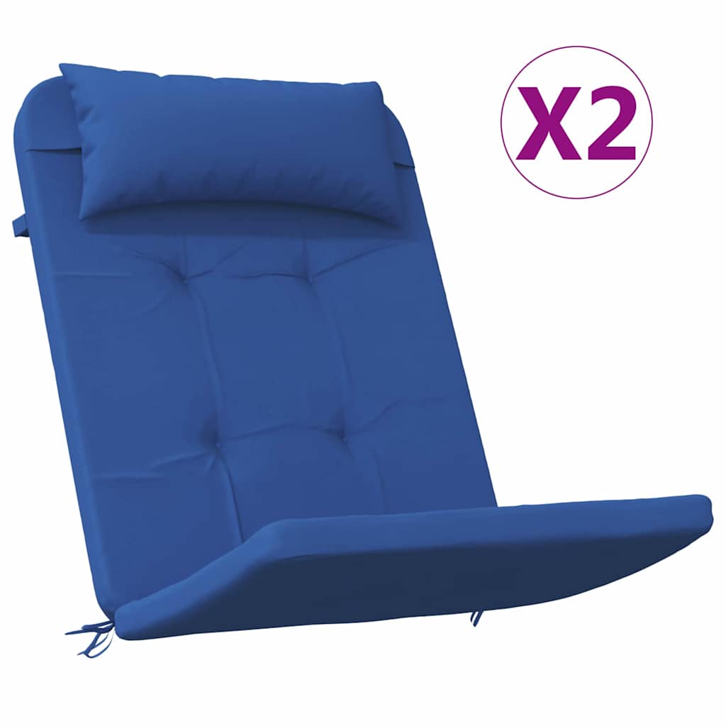 vidaXL Poduszki na krzesła Gładki 2 pcs Niebieski 58 x 77 x 4,5 cm