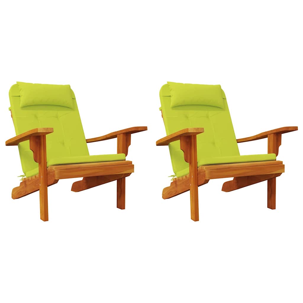 vidaXL Poduszki na krzesła Gładki 2 pcs Jasnozielony 58 x 77 x 4,5 cm